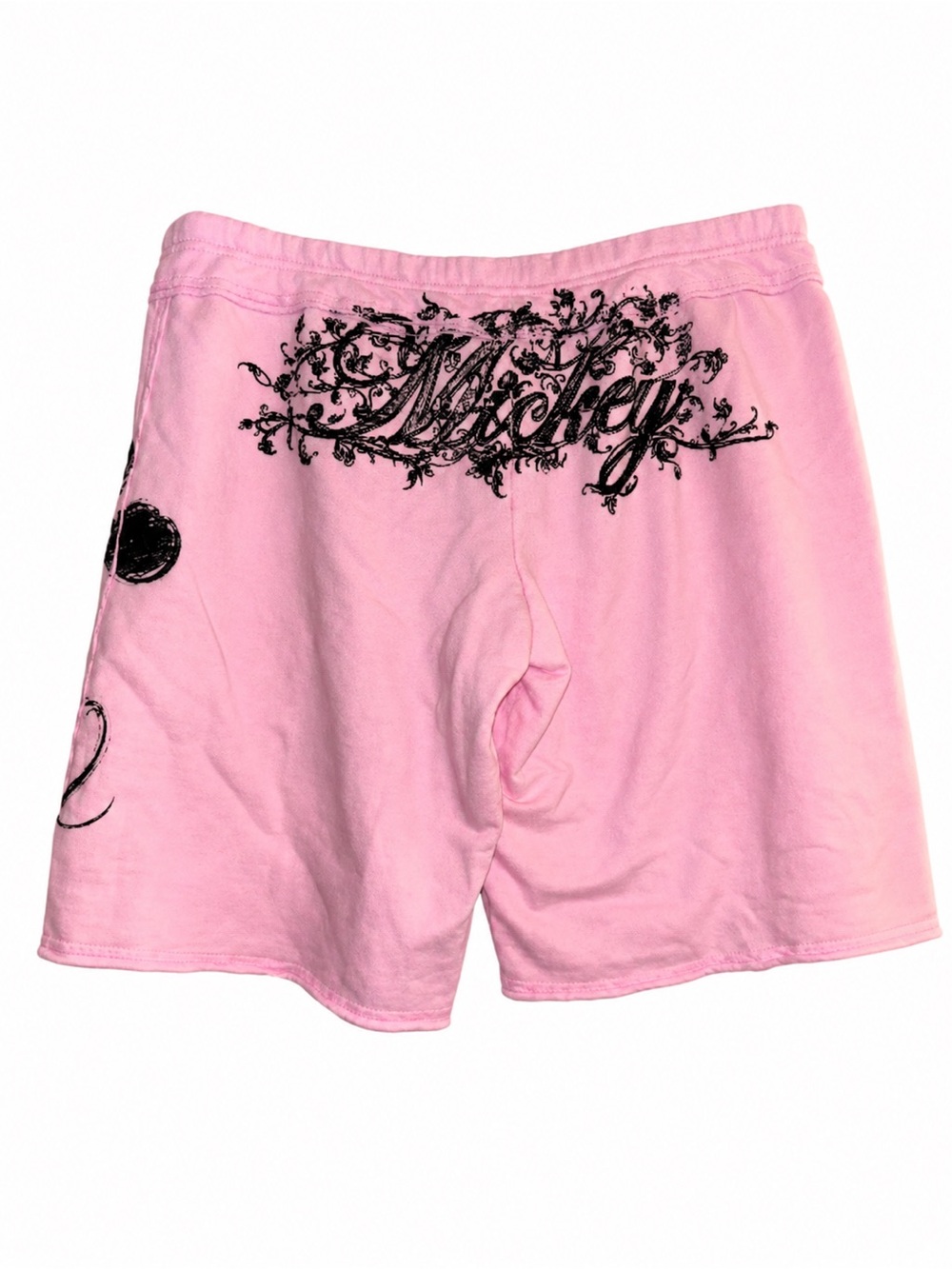 Pink Disney Mickey Mouse Graphic Shorts with Black 'Mickey' Script Size Small - Picture 2 of 3